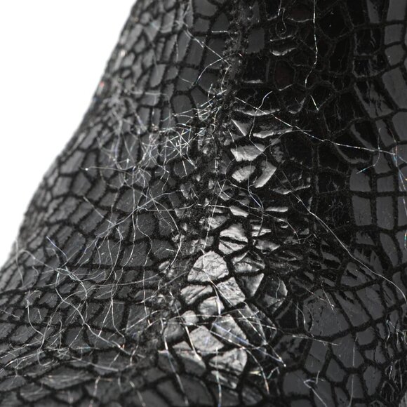 Ron White Leather Patent Ankle Shoe Shootie Black Reptile Eyelash Holographic 42 - Picture 9 of 13